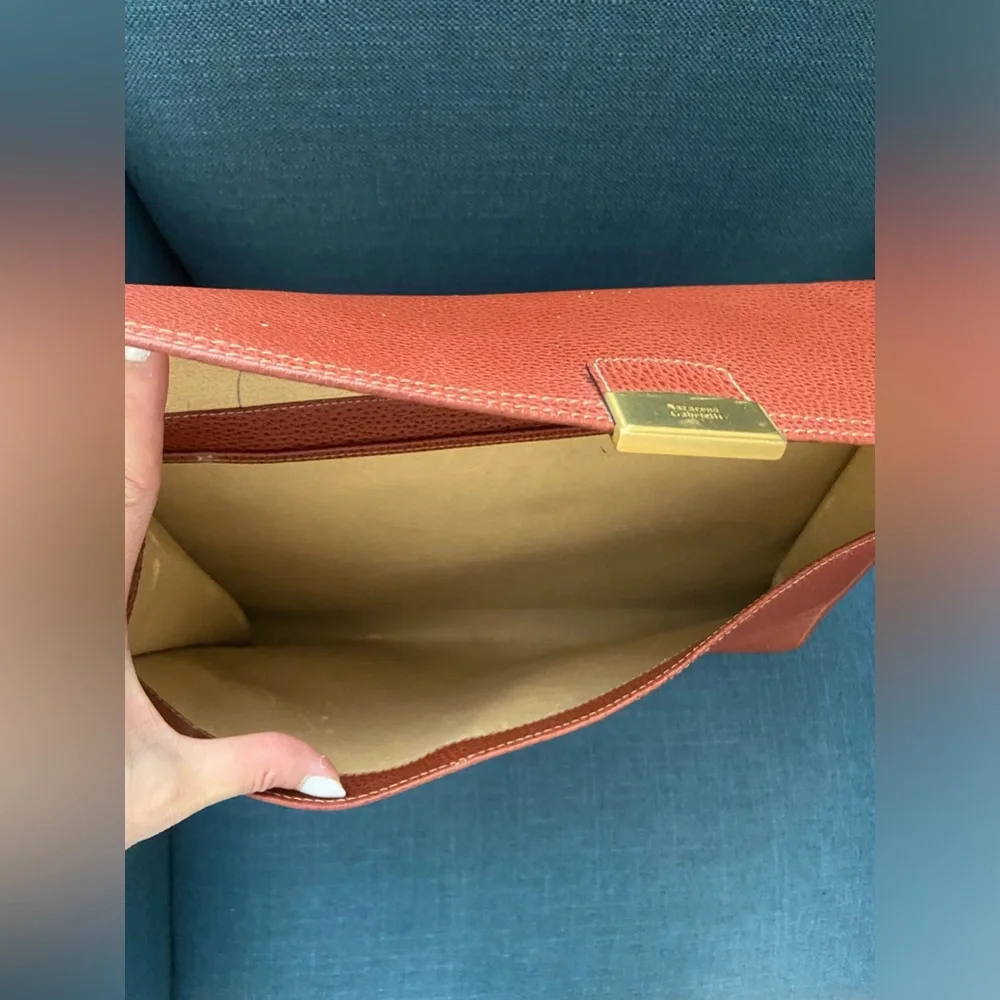 Vintage Nazarene Gabrielli Leather Copper Red Brown Portfolio Large Case Unisex